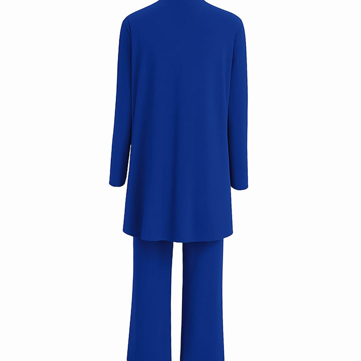 Women's Elegant Wide-Leg Open-Front Cardigan 3-Piece Set