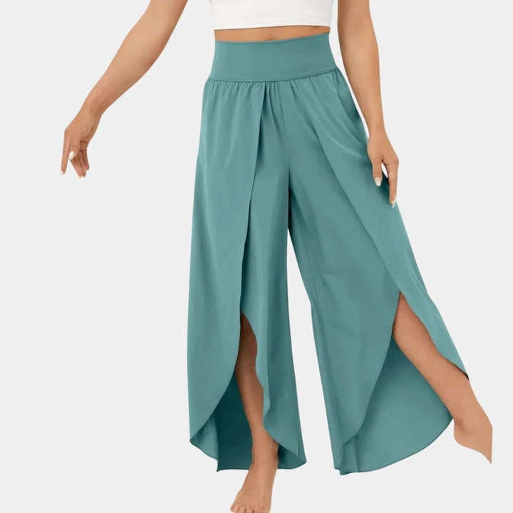 Women's High-Waist Relaxed Flared Pants Integrated Shorts