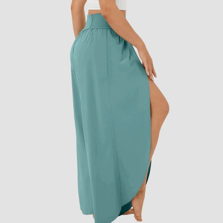 Women's High-Waist Relaxed Flared Pants Integrated Shorts