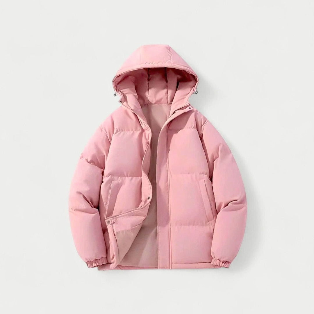 Women's Hooded Oversized Puffer Jacket Plus Size Winter Coat - Pink