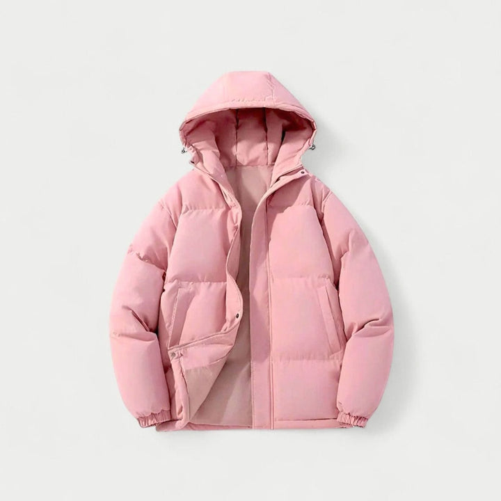 Women's Hooded Oversized Puffer Jacket Plus Size Winter Coat - Pink