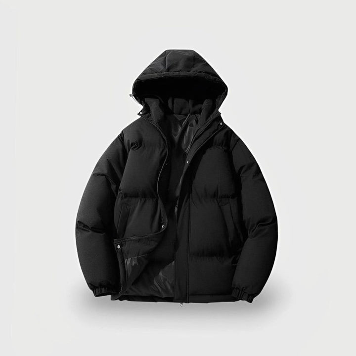 Women's Hooded Oversized Puffer Jacket Plus Size Winter Coat - Black