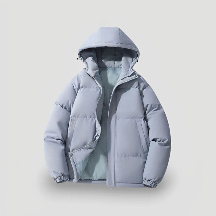 Women's Hooded Oversized Puffer Jacket Plus Size Winter Coat - Blue
