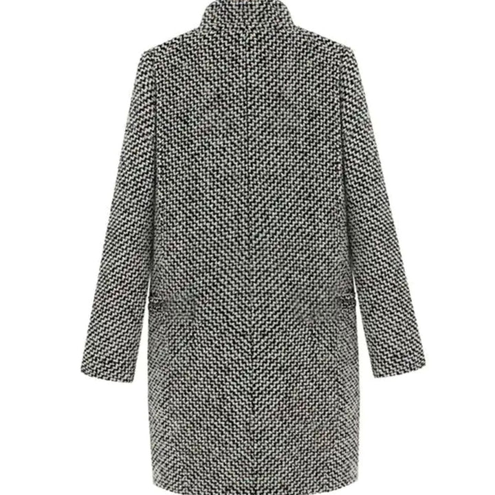 Women's Houndstooth Longline Tailored Long Coat