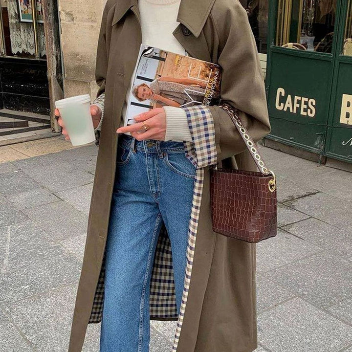Women's Lightweight Waterproof Lapel-Collar Trench Coat