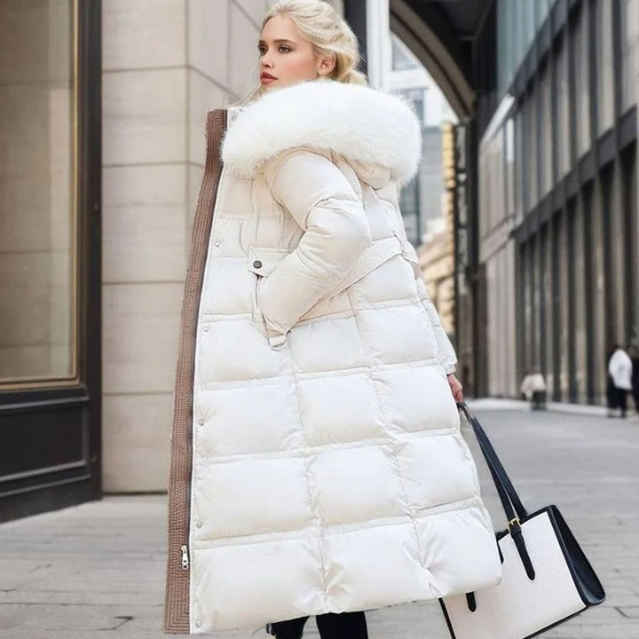 Women's Luxury Fur-Hood Long Puffer Winter Parka