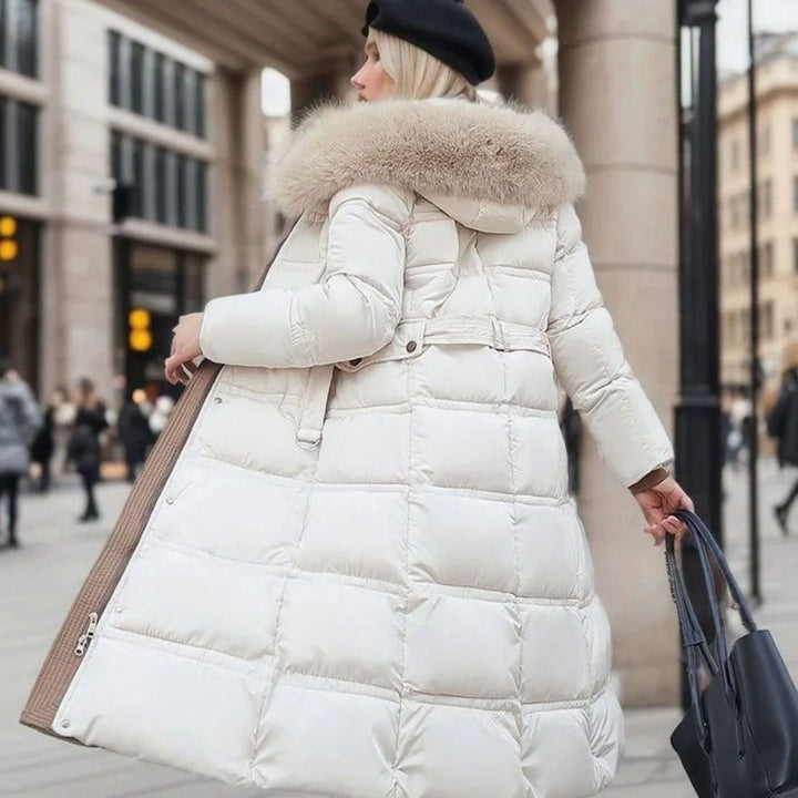 Women's Luxury Fur-Hood Long Puffer Winter Parka