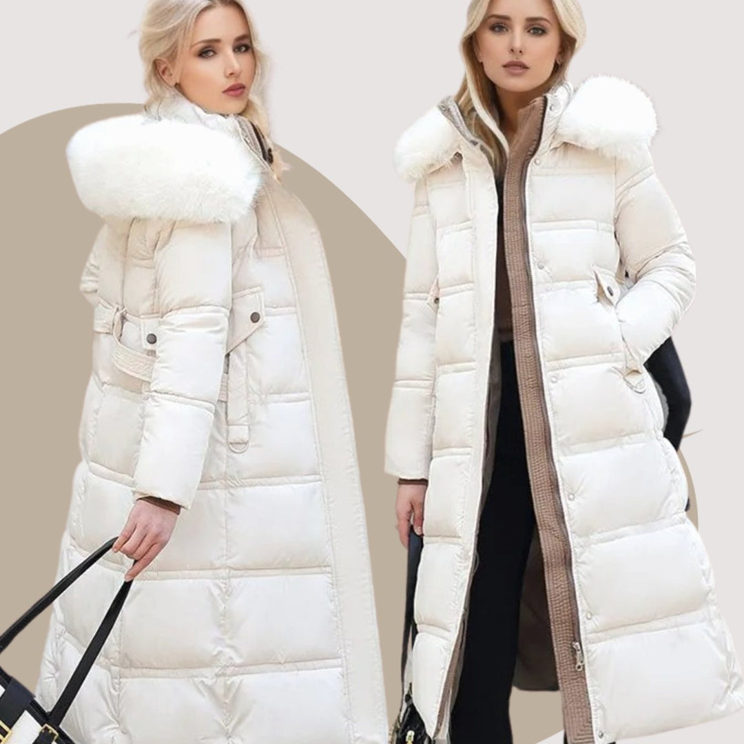 Women's Luxury Fur-Hood Long Puffer Winter Parka