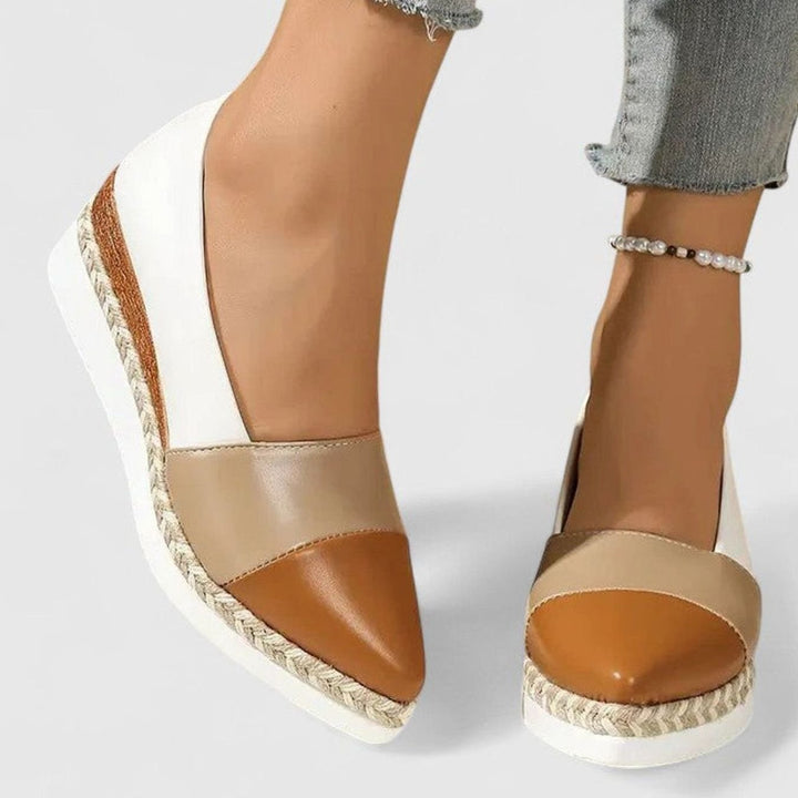 Women's Metallic Slip-On Espadrille Wedge Loafers Cushioned Insole