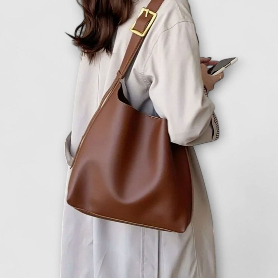 Women's Olivia Elegant Buckle-Strap Leather Shoulder Bag