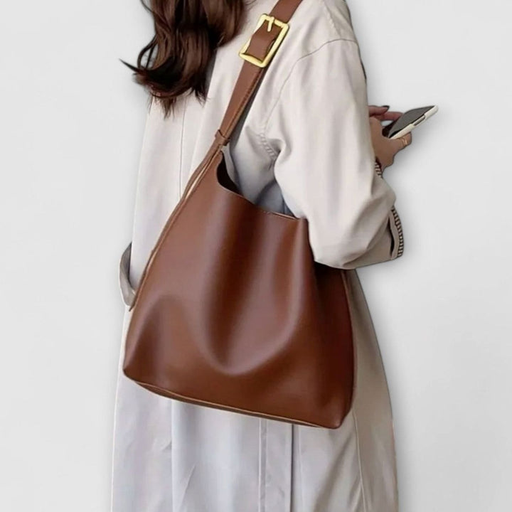 Women's Olivia Elegant Buckle-Strap Leather Shoulder Bag