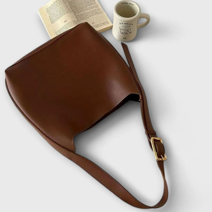 Women's Olivia Elegant Buckle-Strap Leather Shoulder Bag