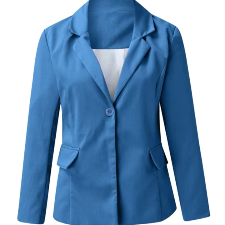 Women's Open Front Long-Sleeve Tailored Work Blazer - Blue