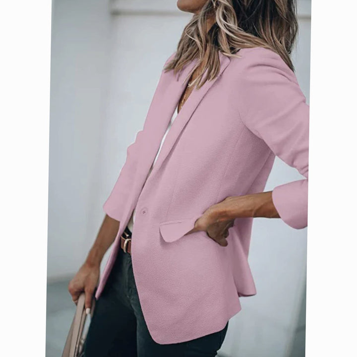 Women's Open Front Long-Sleeve Tailored Work Blazer