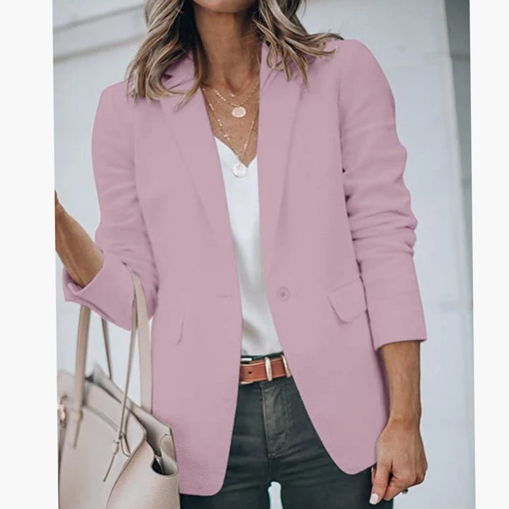 Women's Open Front Long-Sleeve Tailored Work Blazer