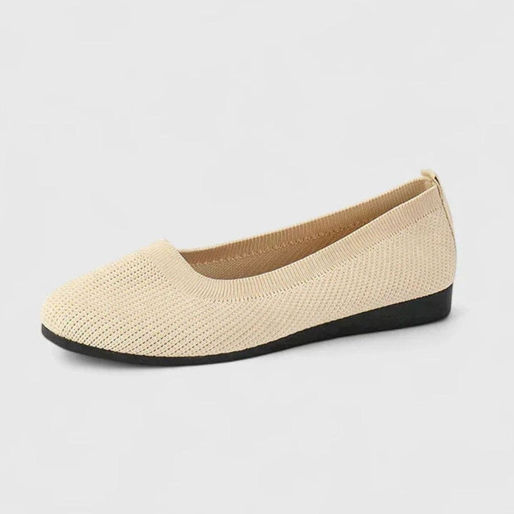 Women's Orthopedic Arch-Support Knit Slip-On Flats - Cream