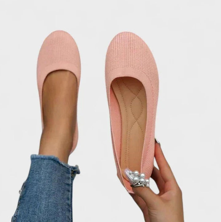 Women's Orthopedic Arch-Support Knit Slip-On Flats - Pink