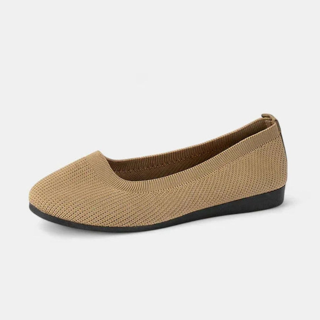 Women's Orthopedic Arch-Support Knit Slip-On Flats - Khaki