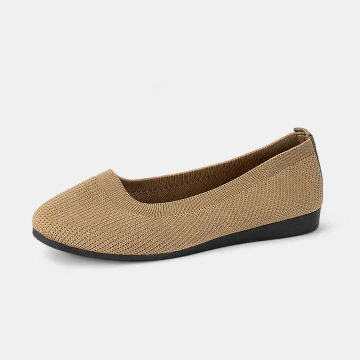 Women's Orthopedic Arch-Support Knit Slip-On Flats - Khaki