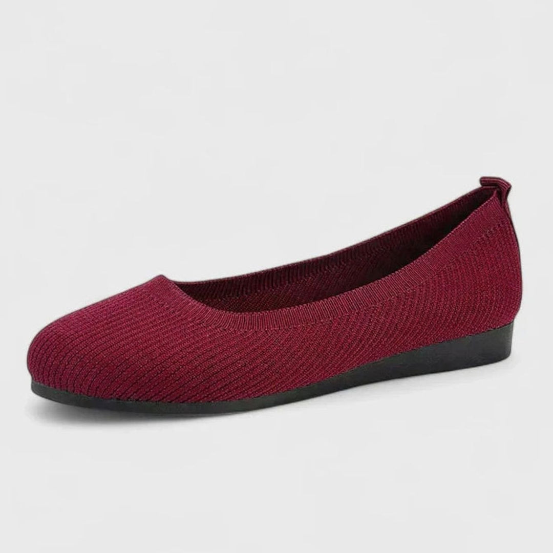 Women's Orthopedic Arch-Support Knit Slip-On Flats - Burgundy