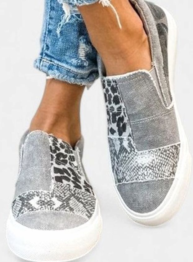 Women's Orthopedic Arch-Support Non-Slip Mixed-Print Slip-On Sneakers