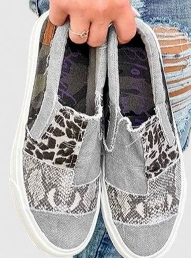 Women's Orthopedic Arch-Support Non-Slip Mixed-Print Slip-On Sneakers