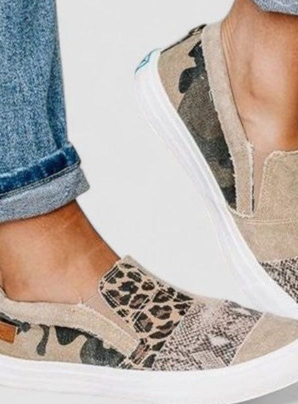 Women's Orthopedic Arch-Support Non-Slip Mixed-Print Slip-On Sneakers
