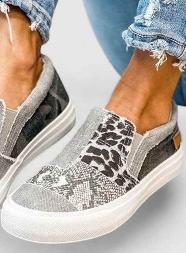 Women's Orthopedic Arch-Support Non-Slip Mixed-Print Slip-On Sneakers