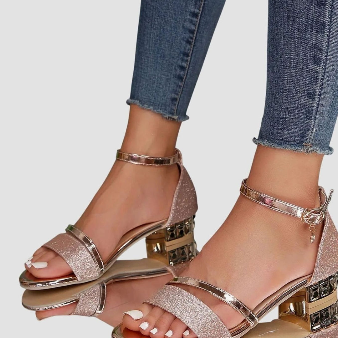 Women's Orthopedic Block-Heel Ankle-Strap Heeled Sandals