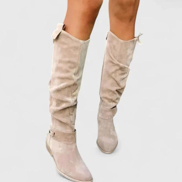 Women's Orthopedic Boots Knee-High Slouch Block-Heel Strap