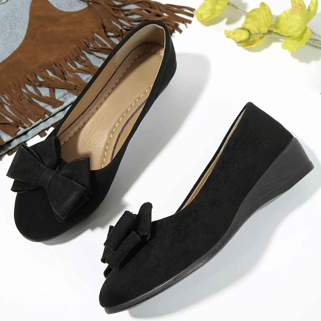 Women's Orthopedic Bow-Detail Suede Flat Shoes