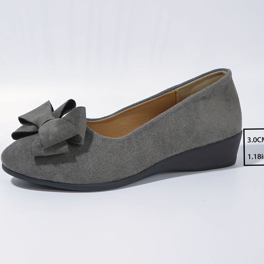 Women's Orthopedic Bow-Detail Suede Flat Shoes