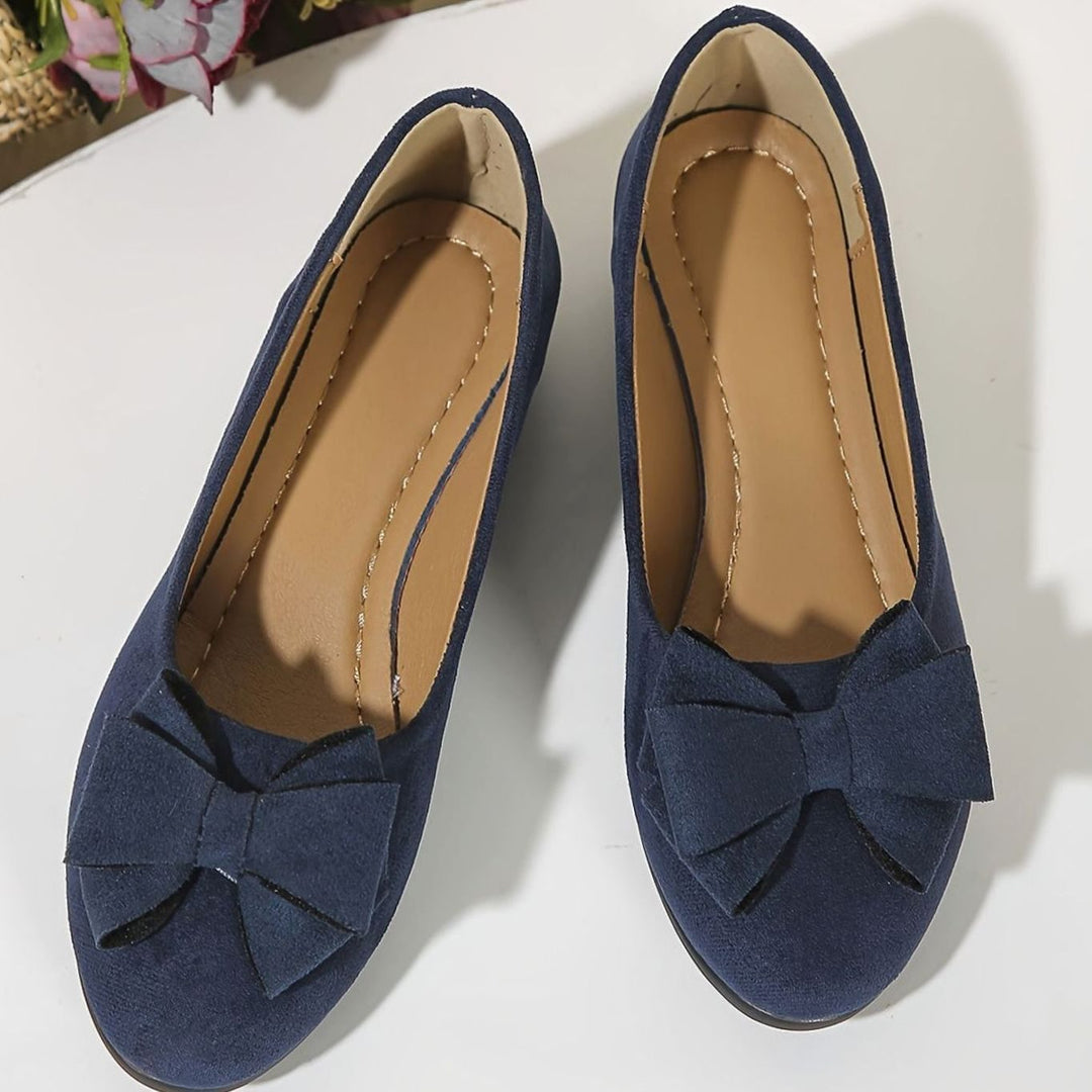 Women's Orthopedic Bow-Detail Suede Flat Shoes