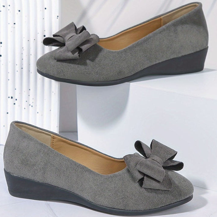 Women's Orthopedic Bow-Detail Suede Flat Shoes