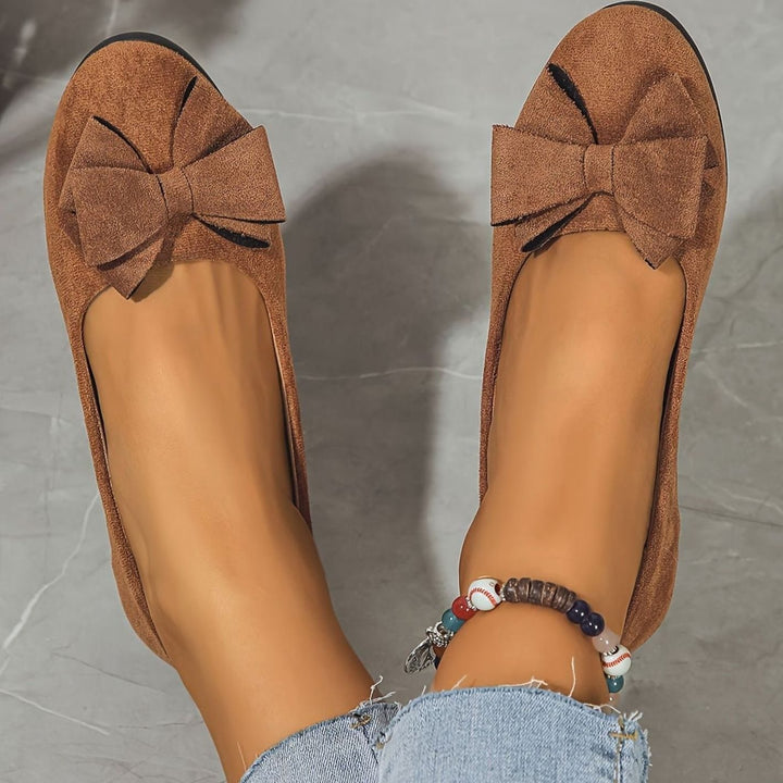 Women's Orthopedic Bow-Detail Suede Flat Shoes