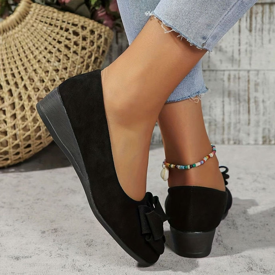 Women's Orthopedic Bow-Detail Suede Flat Shoes