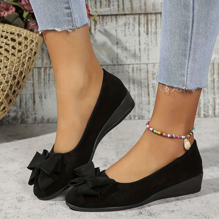 Women's Orthopedic Bow-Detail Suede Flat Shoes