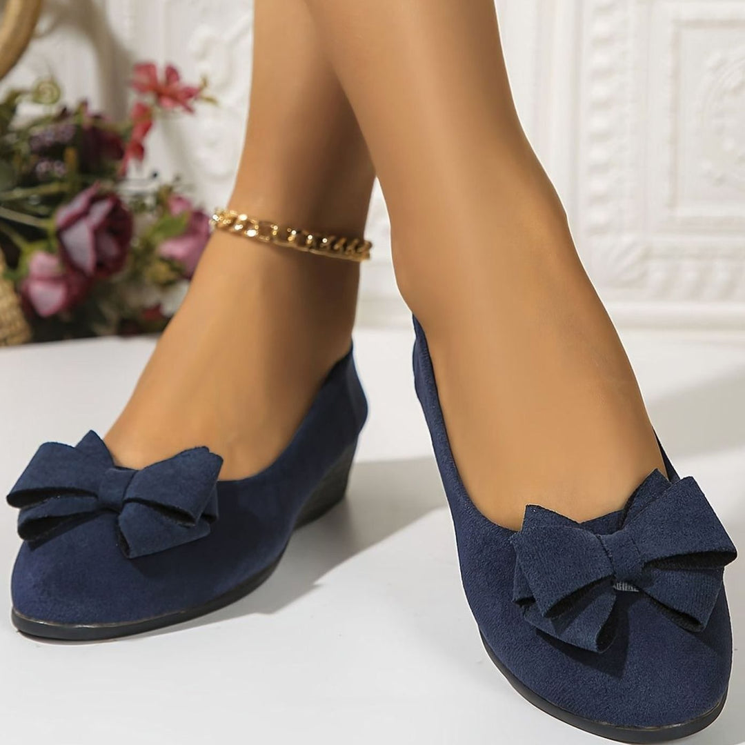 Women's Orthopedic Bow-Detail Suede Flat Shoes