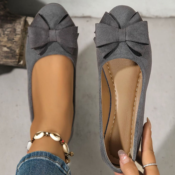 Women's Orthopedic Bow-Detail Suede Flat Shoes