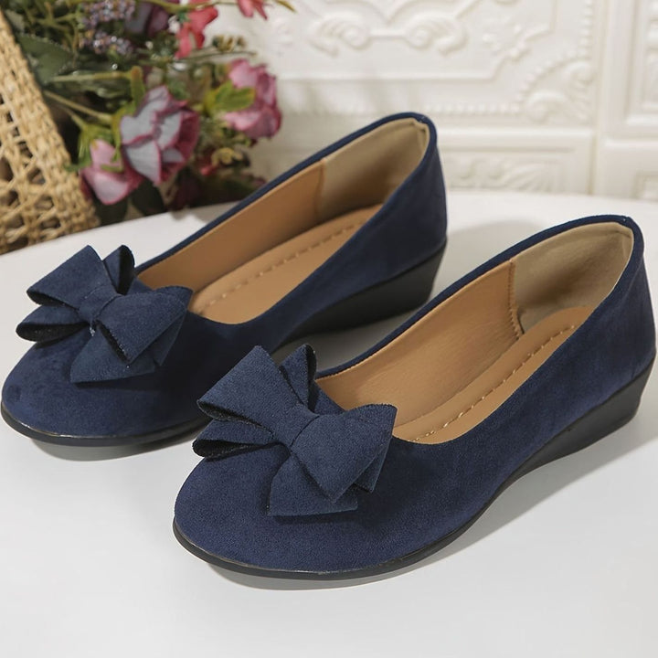 Women's Orthopedic Bow-Detail Suede Flat Shoes