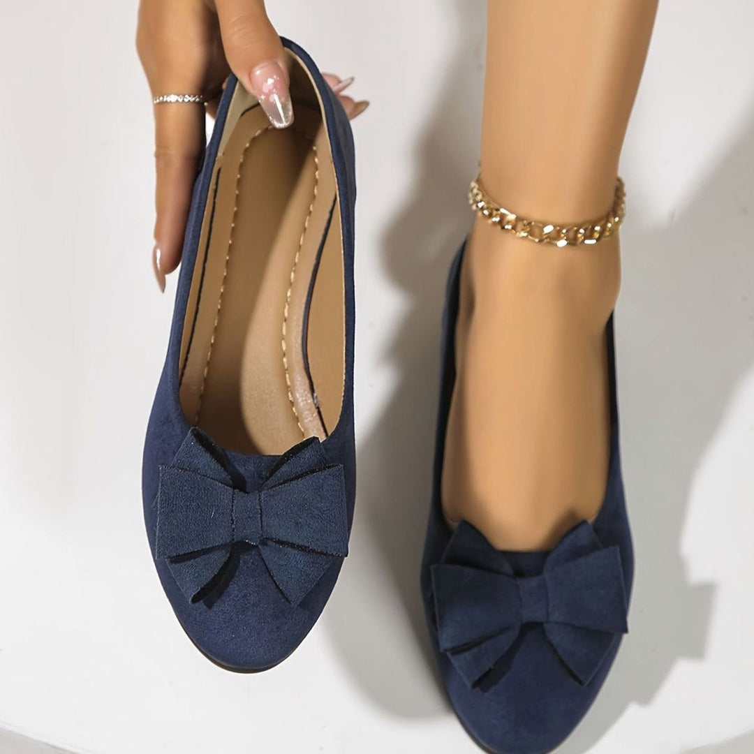 Women's Orthopedic Bow-Detail Suede Flat Shoes
