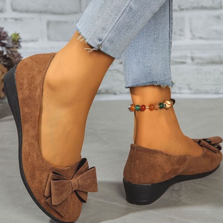 Women's Orthopedic Bow-Detail Suede Flat Shoes