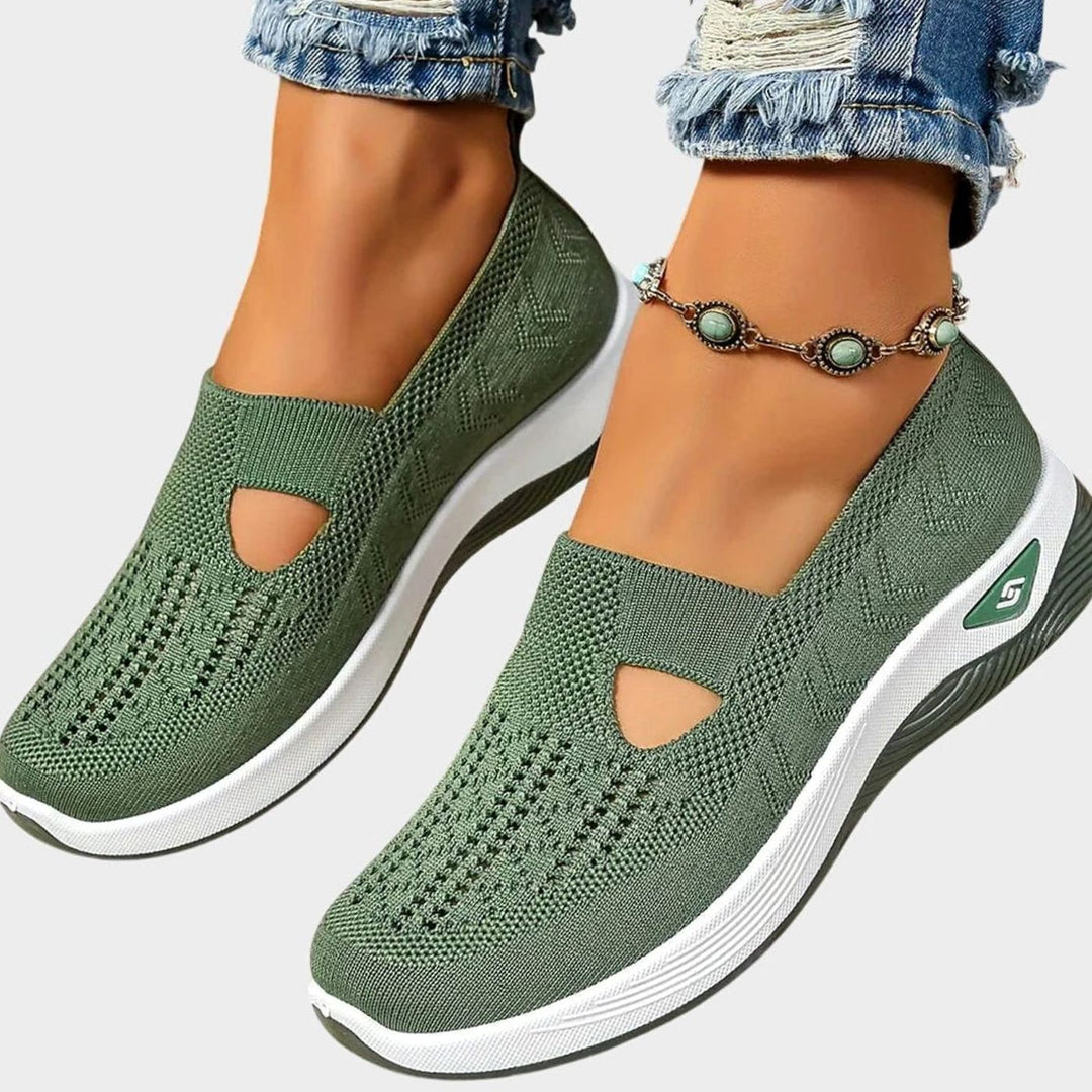 Women's Orthopedic Breathable Knit Slip-On Shoes - Green