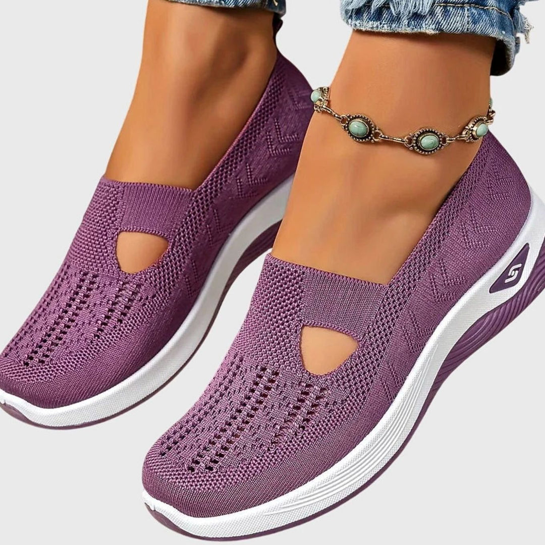 Women's Orthopedic Breathable Knit Slip-On Shoes - Purple