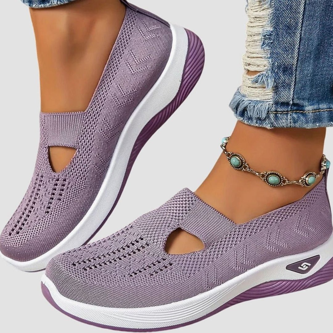 Women's Orthopedic Breathable Knit Slip-On Shoes - Lilac