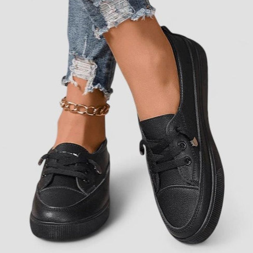 Women's Orthopedic Cushioned Insole Lace-Up Platform Sneakers