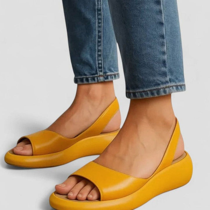 Women's Orthopedic Cushioned Slip-On Sandals Back Strap - Yellow
