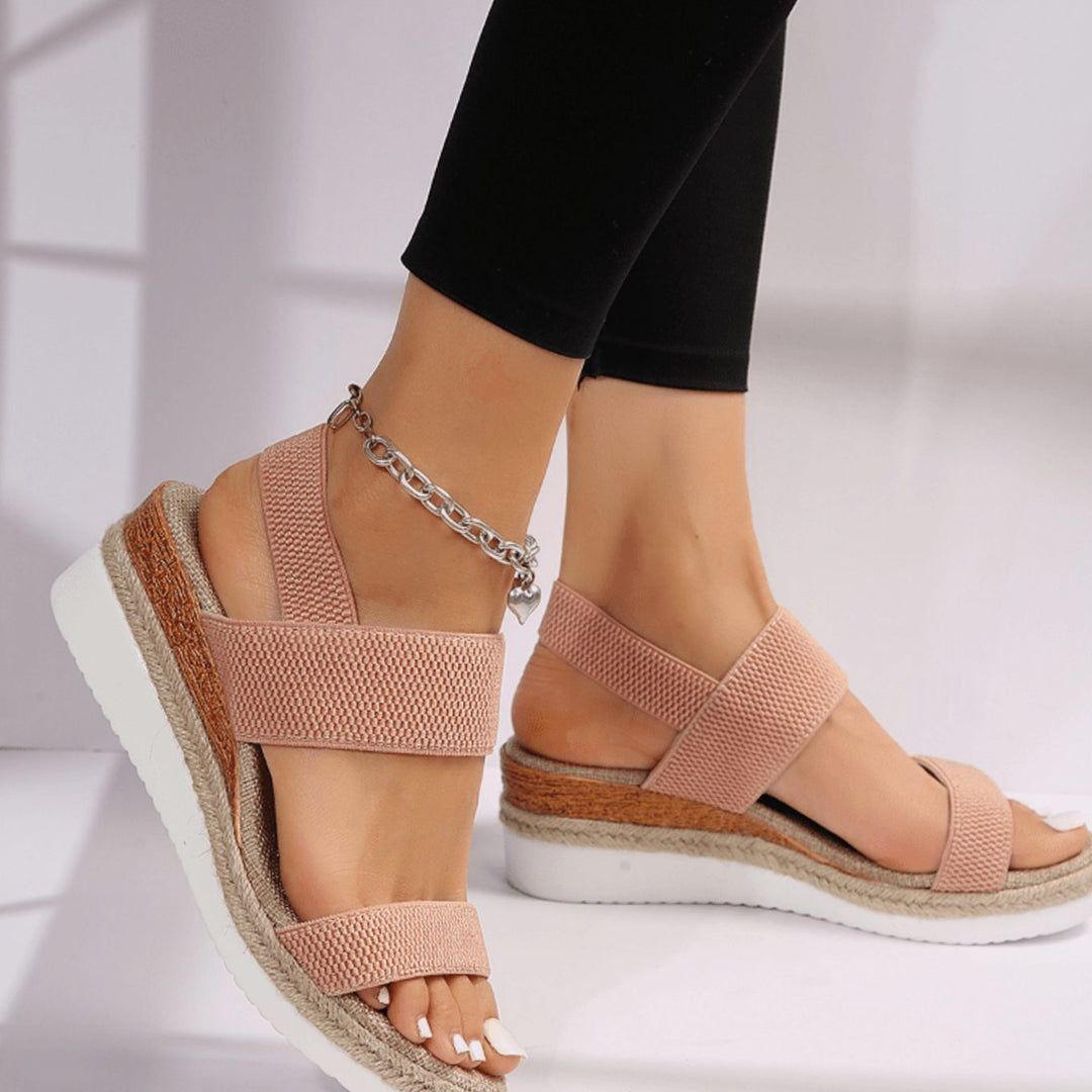 Women's Orthopedic Elastic-Strap Espadrille Platform Sandals