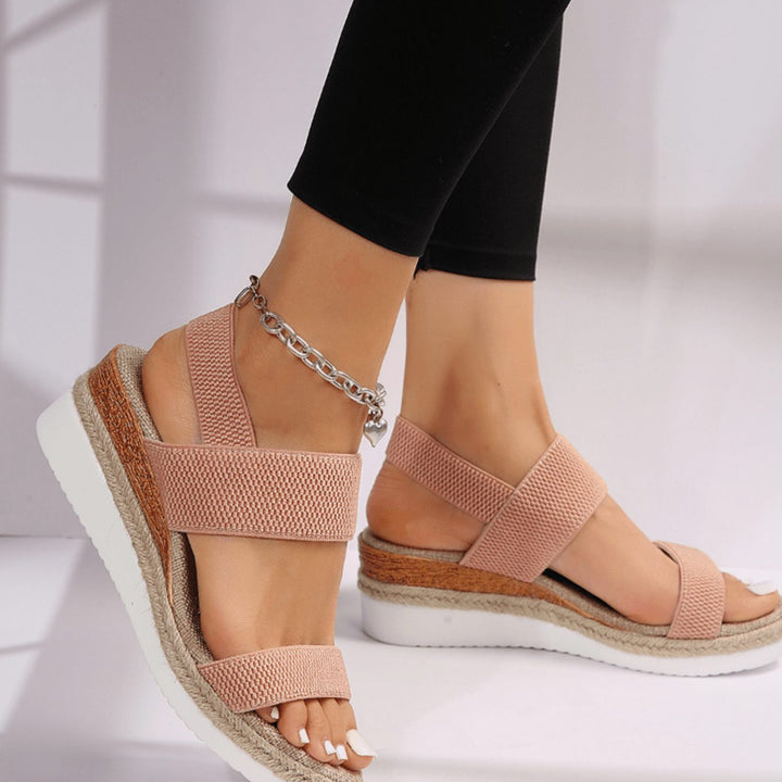 Women's Orthopedic Elastic-Strap Espadrille Platform Sandals
