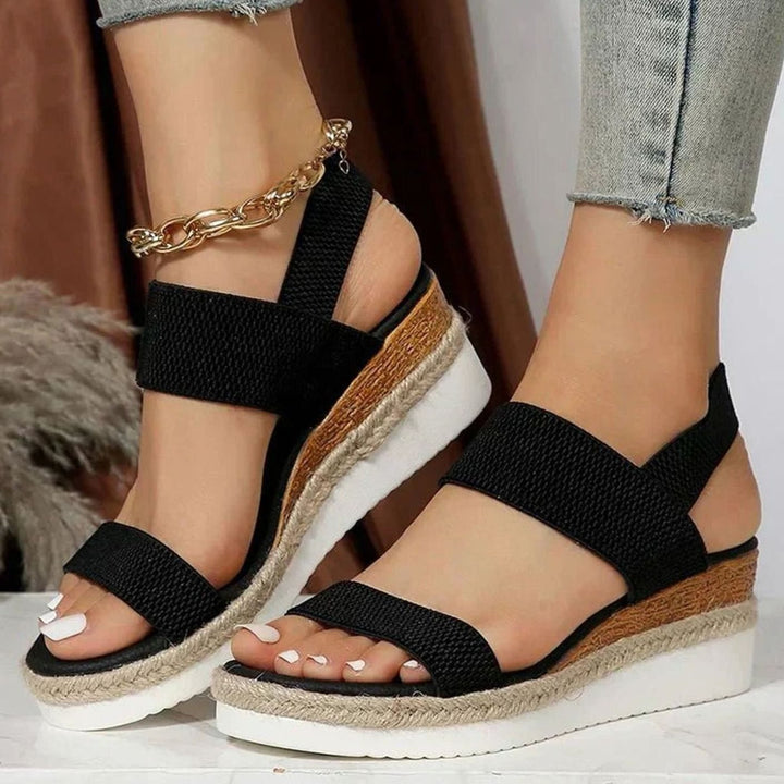 Women's Orthopedic Elastic-Strap Espadrille Platform Sandals